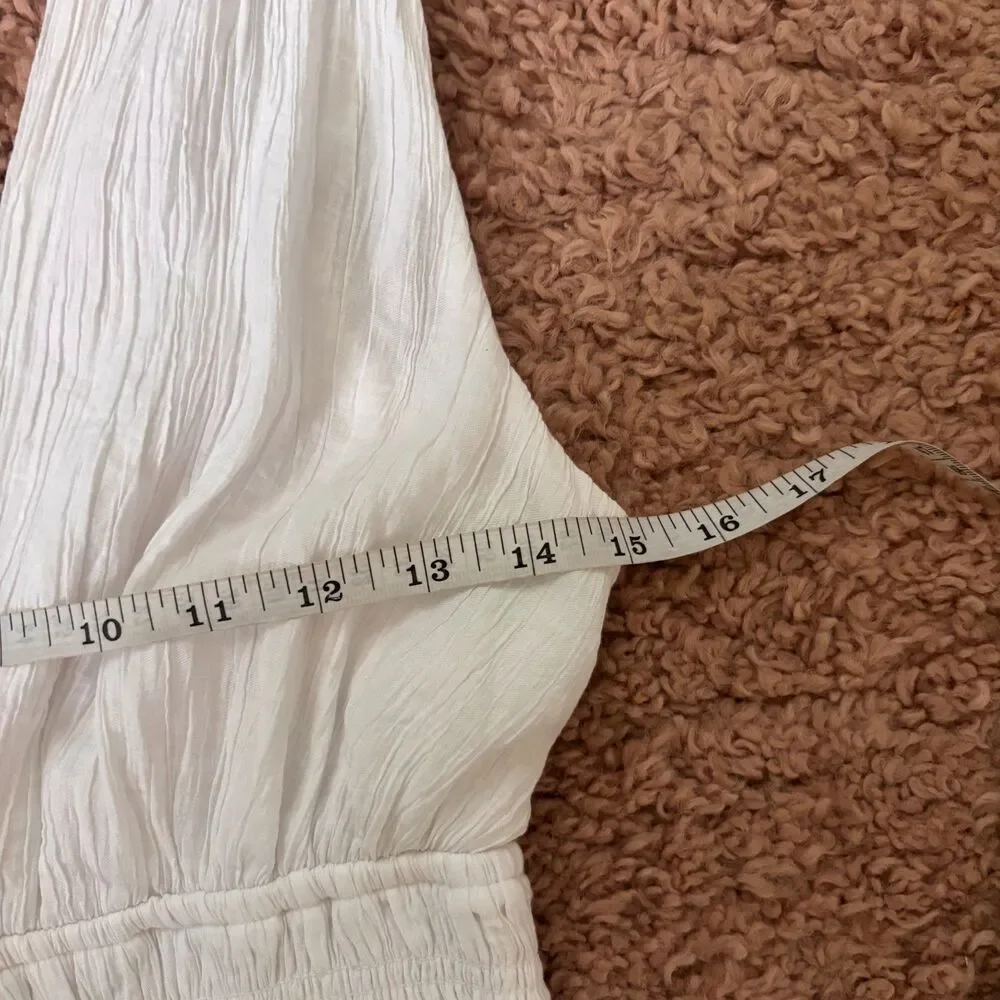 Abercrombie & Fitch Crinkle Textured Smocked Waist Maxi Dress Women's Sz Medium